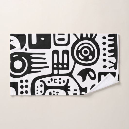 Zwart-wit doodles 4 van 4 bad handdoek (Handdoek)