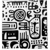 Zwart-wit doodles 4 van 4 douchegordijn (Voorkant)