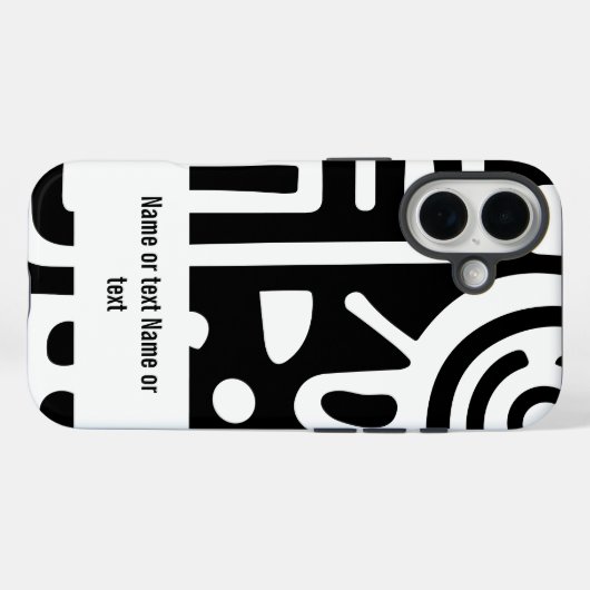 Zwart-wit doodles Case-Mate iPhone case (Achterkant (horizontaal))