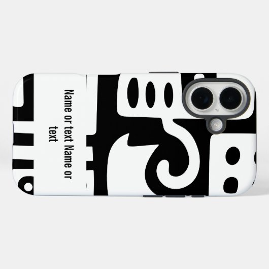 Zwart-wit doodles Case-Mate iPhone case (Achterkant (horizontaal))