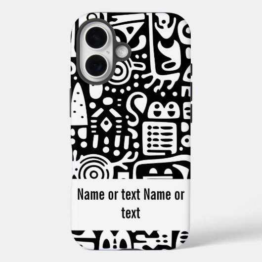 zwart-wit doodles Case-Mate iPhone case (Achterkant)