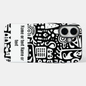 zwart-wit doodles Case-Mate iPhone case (Achterkant (horizontaal))