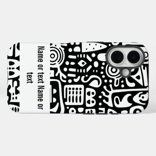 zwart-wit doodles Case-Mate iPhone case (Achterkant (horizontaal))