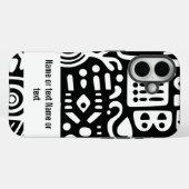Zwart-wit doodles Case-Mate iPhone case (Achterkant (horizontaal))