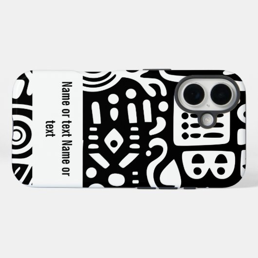 Zwart-wit doodles Case-Mate iPhone case (Achterkant (horizontaal))