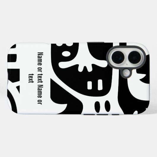 Zwart-wit doodles Case-Mate iPhone case (Achterkant (horizontaal))