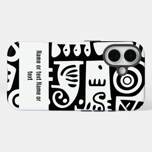 Zwart-wit doodles Case-Mate iPhone case (Achterkant (horizontaal))