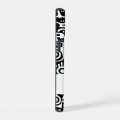 zwart-wit doodles iPhone 15 case (Rechterkant)