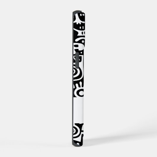zwart-wit doodles iPhone 15 case (Rechterkant)