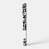 zwart-wit doodles iPhone 15 case (Linkerkant)