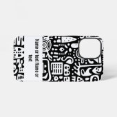 zwart-wit doodles iPhone hoesje (Achterkant horizontaal)