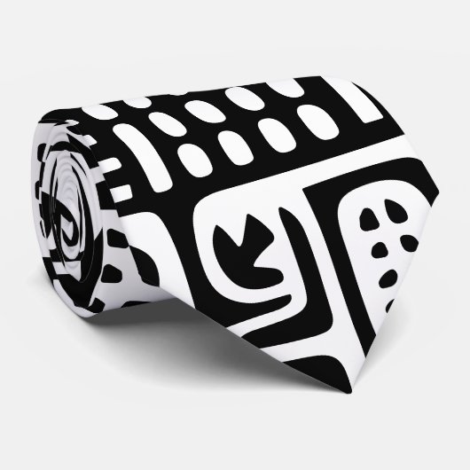 Zwart-wit doodles van 7 stropdas (Opgerold)