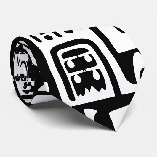 Zwart-wit doodles van 7 stropdas (Opgerold)