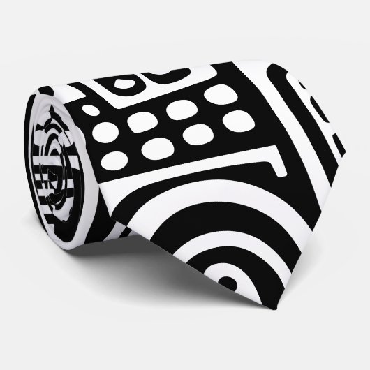 Zwart-wit doodles van 7 stropdas (Opgerold)