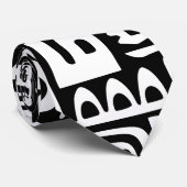 Zwart-wit doodles van 7 stropdas (Opgerold)