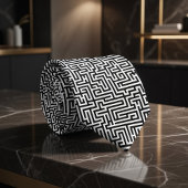 Zwart & wit doolhofpatroon stropdas