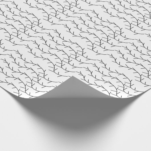 Zwart-wit doornpatroon cadeaupapier (Hoek)
