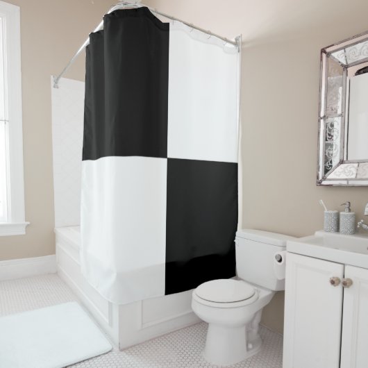 Zwart-wit Douchegordijn (In situ)
