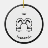 Zwart wit draagtas Handschoenen Ontwerpnaam Dated  Keramisch Ornament (Achterkant)