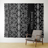 Zwart & Wit Draai Gotisch Huwelijk Wandkleed (In Situ (horizontaal))