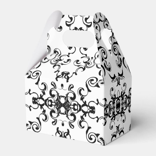 Zwart-wit draai gotische bruiloft bedankdoosjes (Achterkant)