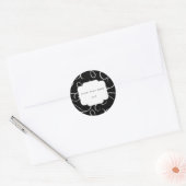 Zwart-wit draaiend elegant favor sticker (Envelop)