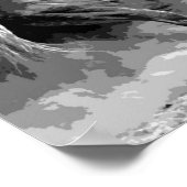 Zwart wit draaiend paard Motivatie kunstwerk Poster (Hoek)