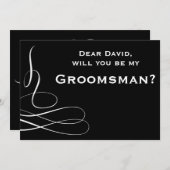 Zwart Wit Draaiend Word Je Mijn Bruidsjonker Kaart (Voorkant / Achterkant)