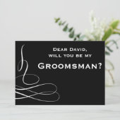 Zwart Wit Draaiend Zal Je Mijn Bruidsjonker Zijn Kaart (Staand voorkant)