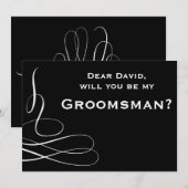 Zwart Wit Draaiend Zal Je Mijn Bruidsjonker Zijn Kaart (Voorkant / Achterkant)