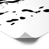 Zwart-wit draaiende buffalo Silhouette Pop Art Poster (Hoek)