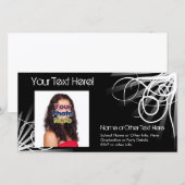 Zwart-wit draaiende eindexamenfoto kaarten (Voorkant / Achterkant)