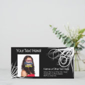 Zwart-wit draaiende eindexamenfoto kaarten (Staand voorkant)