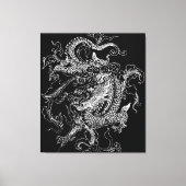 Zwart-wit Dragon Canvas Print (Voorkant)