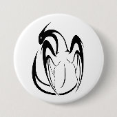 Zwart-wit Dragon Fantasy Outline Ronde Button 7,6 Cm (Voorkant)