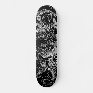 Zwart-wit Dragon Skateboard