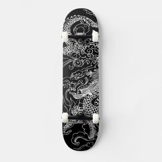 Zwart-wit Dragon Skateboard (Voorkant)