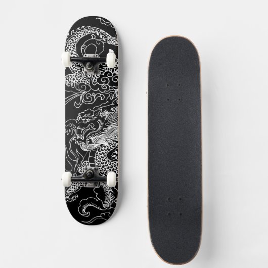 Zwart-wit Dragon Skateboard (Voorkant)