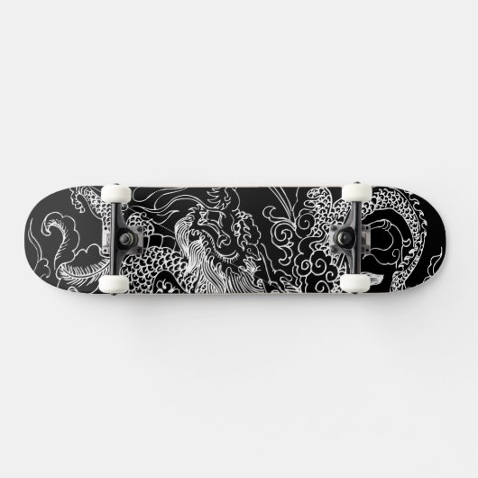 Zwart-wit Dragon Skateboard (Horizontaal)