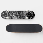 Zwart-wit Dragon Skateboard (Horizontaal)