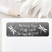 Zwart-wit Dragonfly Etiket (Insitu)