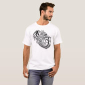 Zwart & Wit  Drakenontwerp T-shirt (Voorkant volledig)