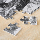 Zwart-wit Draw van een mooie heks Legpuzzel (Zijkant)