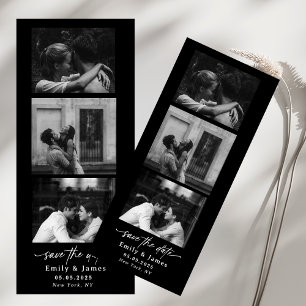 zwart wit Drie foto kalligrafie chic schrift Kaart