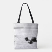 Zwart-wit drie koffiebonen op een krat tote bag (Achterkant)