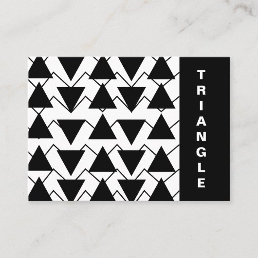 Zwart-wit driehoek Chevron Stripes Visitekaartje (Voorkant)