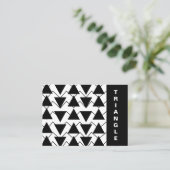 Zwart-wit driehoek Chevron Stripes Visitekaartje (Staand voorkant)