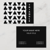 Zwart-wit driehoek Chevron Stripes Visitekaartje (Voorkant / Achterkant)