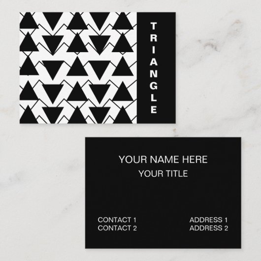 Zwart-wit driehoek Chevron Stripes Visitekaartje (Voorkant / Achterkant)