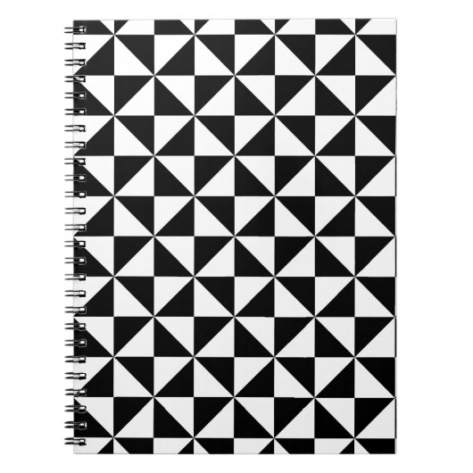 Zwart-Wit Driehoek Patroon Notitieboek (Voorkant)
